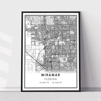 
              Miramar, Florida Modern Map Print 
            