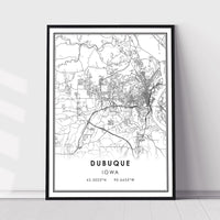 
              Dubuque, Iowa Modern Map Print 
            
