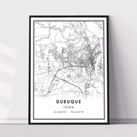 Dubuque, Iowa Modern Map Print 