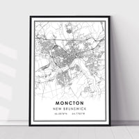 Moncton, New Brunswick Modern Style Map Print