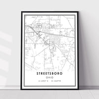 
              Streetsboro, Ohio Modern Map Print 
            