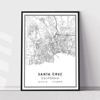 
              Santa Cruz, California Modern Map Print 
            