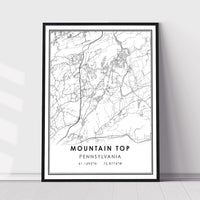 
              Mountain Top, Pennsylvania Modern Map Print 
            