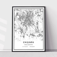 Chisinau, Moldova Modern Style Map Print 
