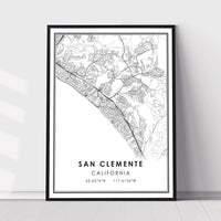 San Clemente, California Modern City Map Print
