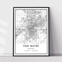 
              Fort Wayne, Indiana Modern Map Print 
            