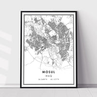 
              Mosul, Iraq Modern Style Map Print 
            