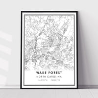 
              Wake Forest, North Carolina Modern Map Print 
            