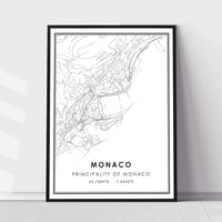 
              Monaco, Principality of Monaco Modern Style Map Print 
            