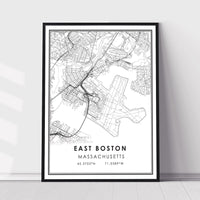 
              East Boston, Massachusetts Modern Map Print 
            