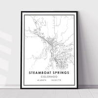 Steamboat Springs, Colorado Modern Map Print 