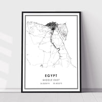 
              Egypt, Middle East Modern Style Map Print 
            