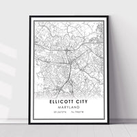 
              Ellicott City, Maryland Modern Map Print 
            