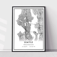 
              Seattle, Washington Modern Map Print
            
