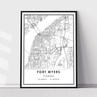 
              Fort Myers, Florida Modern Map Print 
            