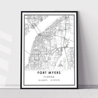 Fort Myers, Florida Modern Map Print 