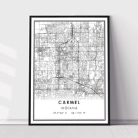 
              Carmel, Indiana Modern Map Print 
            