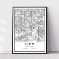 
              Gilbert, Arizona Modern Map Print 
            