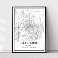 Bloomington, Indiana Modern Map Print 