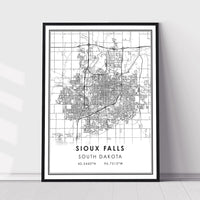 
              Sioux Falls, South Dakota Modern Map Print 
            