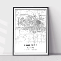 Lawrence, Kansas Modern Map Print