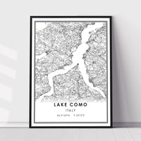 
              Lake Como, Italy Modern Style Map Print
            
