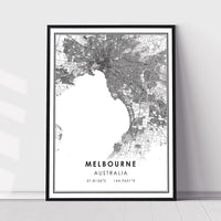 
              Melbourne, Australia Modern Style Map Print 
            