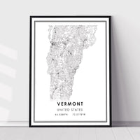 
              Vermont, United States Modern Style Map Print 
            