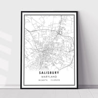 Salisbury, Maryland Modern Map Print