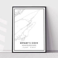 
              Bryant's Cove, Newfoundland Modern Style Map Print 
            