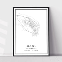 
              Banjul, The Gambia Modern Style Map Print 
            