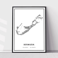 Bermuda Modern Style Map Print