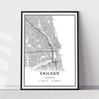 
              Chicago, Illinois Modern Map Print 
            