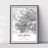 
              Fort Worth, Texas Modern Map Print 
            