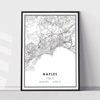 
              Naples, Italy Modern Style Map Print 
            