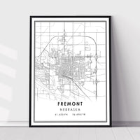 
              Fremont, Nebraska Modern Map Print 
            