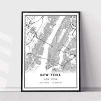 
              New York, New York Modern Map Print 
            