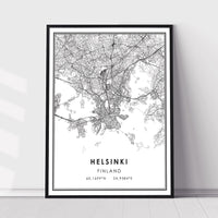 
              Helsinki, Finland Modern Style Map Print 
            