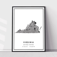 
              Virginia, United States Modern Style Map Print
            