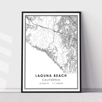 Laguna Beach, California Modern Map Print 