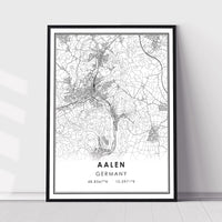 
              Aalen, Germany Modern Style Map Print
            