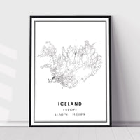 
              Iceland, Europe Modern Style Map Print 
            