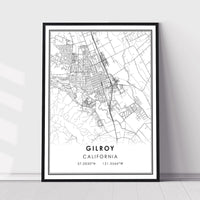 Gilroy, California Modern Map Print 