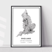 
              England, United Kingdom Modern Style Map Print
            