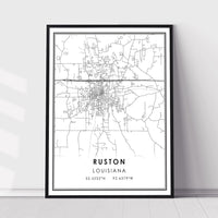 
              Ruston, Louisiana Modern Map Print 
            
