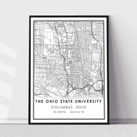 
              The Ohio State University, Columbus, Ohio Modern Map Print 
            