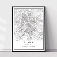 
              Vilnius, Lithuania Modern Style Map Print
            