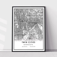 
              Twin Cities, Minnesota Modern Map Print 
            