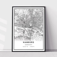 
              Hamburg, Germany Modern Style Map Print 
            