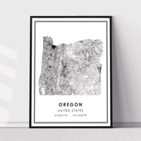 Oregon, United States Modern Style Map Print 